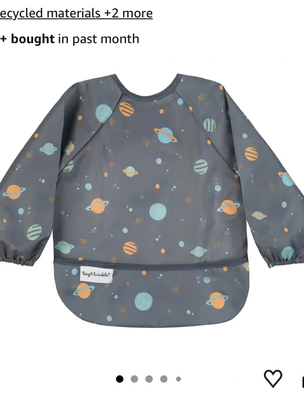 Tiny Twinkle Space Long sleeve bib